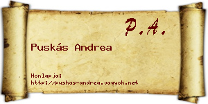 Puskás Andrea névjegykártya
