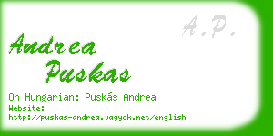 andrea puskas business card
